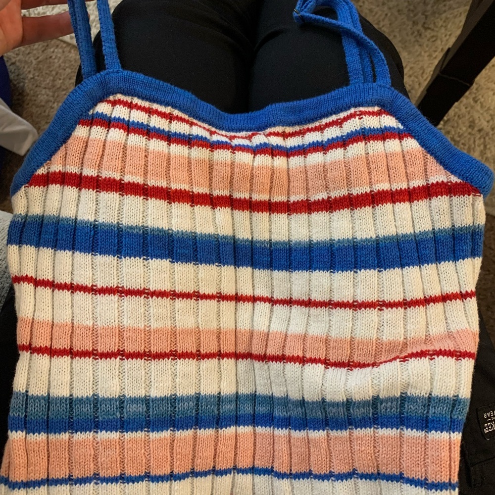 Roxy Multicolor Knit Top with Blue Accents